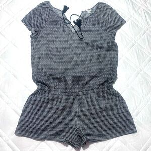 Soft Joie Navy and White Patterned Short Sleeve Romper